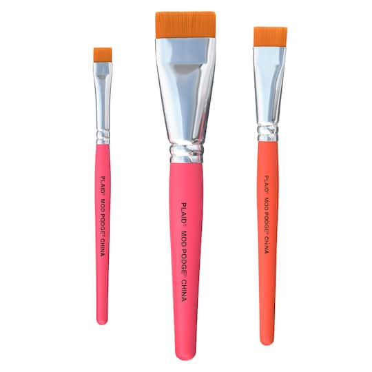 24781 Mod Podge 3-Piece Decoupage Brush Set